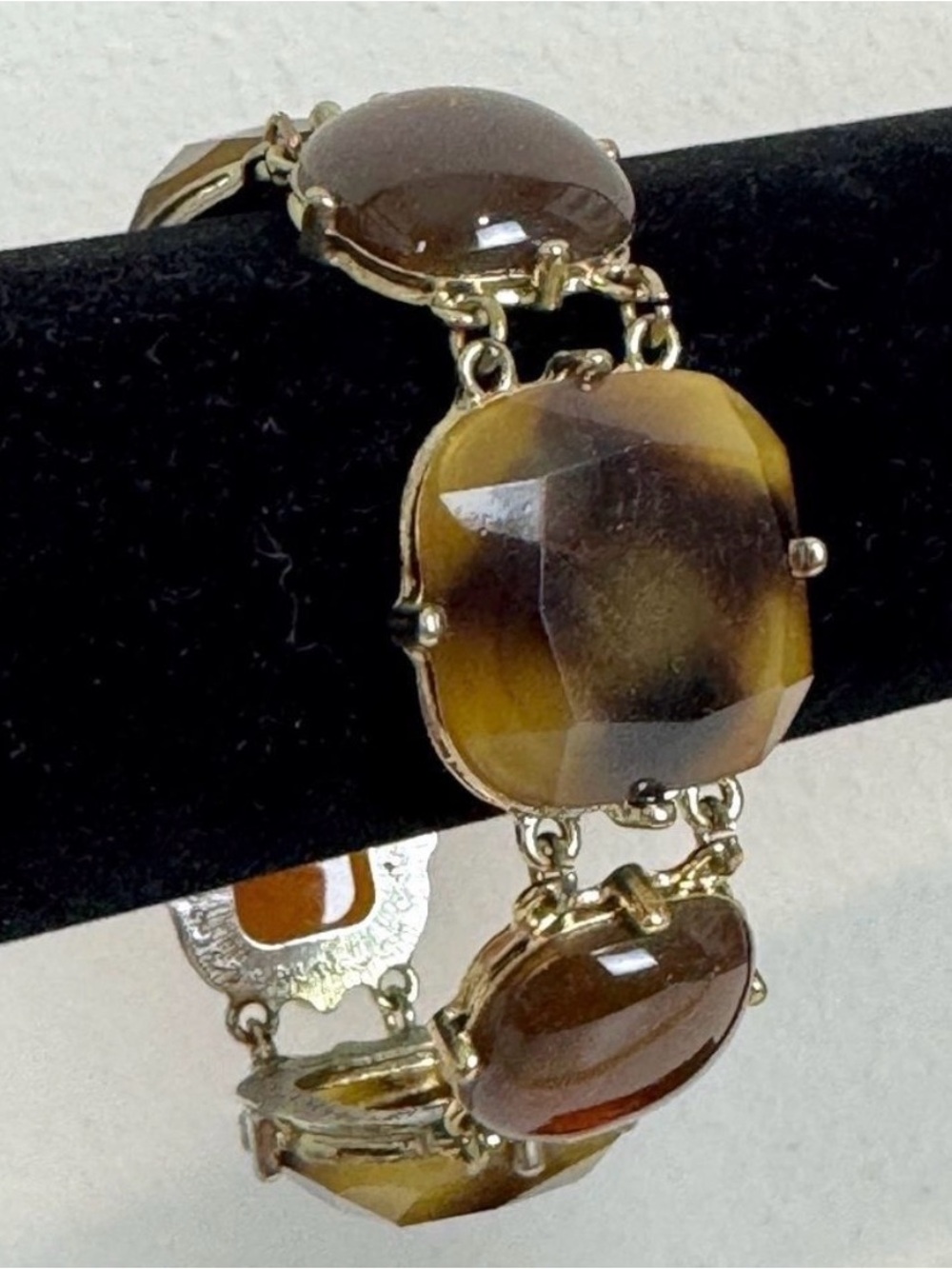 Brown Gold Tone Gemstone Bracelet